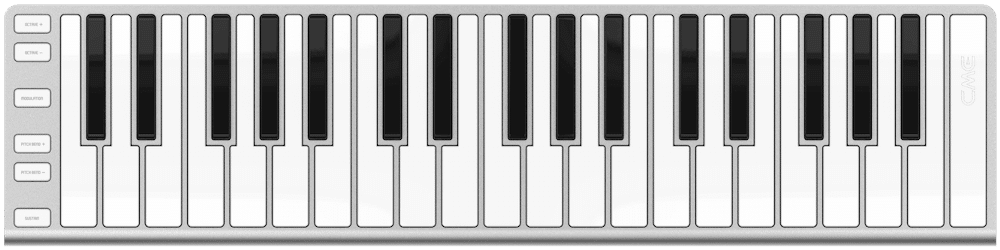 The CME Xkey37 portable MIDI keyboard.