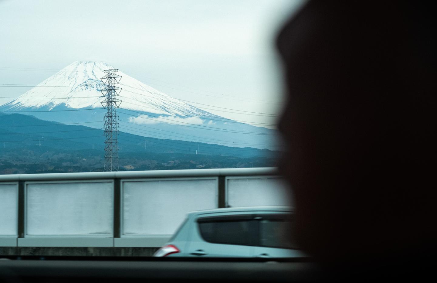 Mt. Fuji in the distance during our roadtrip from Mishima to Gujo.