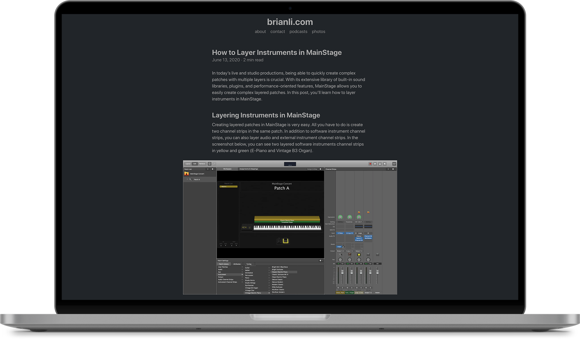 A system font stack on brianli.com.