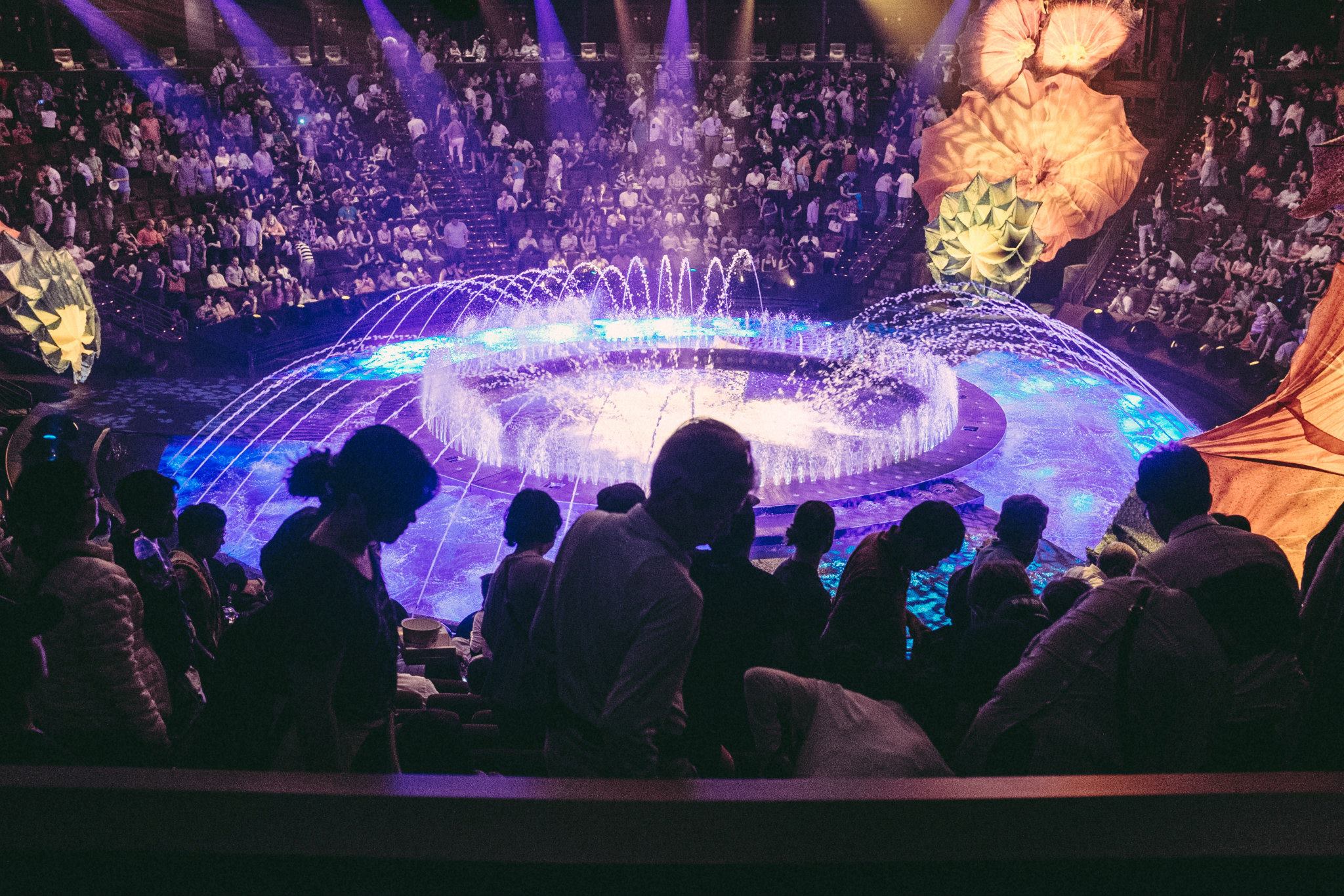 Wynn Las Vegas, the Le Rêve theater, post-show at Le Rêve, and The Forum Shops.