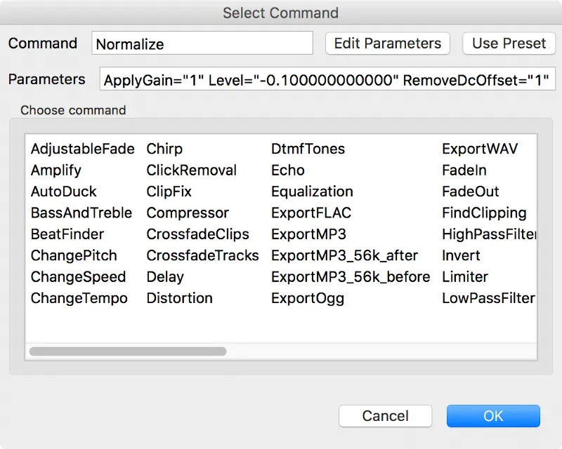 batch normalize mp3 files audacity