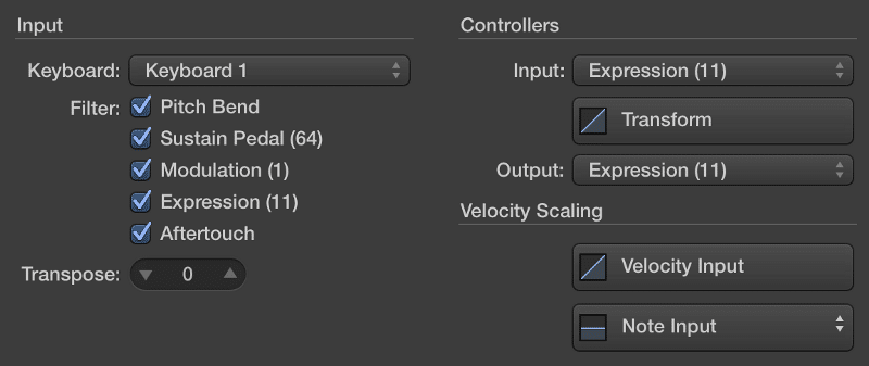 Filter all controllers in MainStage before autosampling a hardware synth.