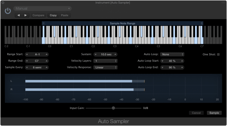 Sampling a hardware synth with Auto Sampler in MainStage.