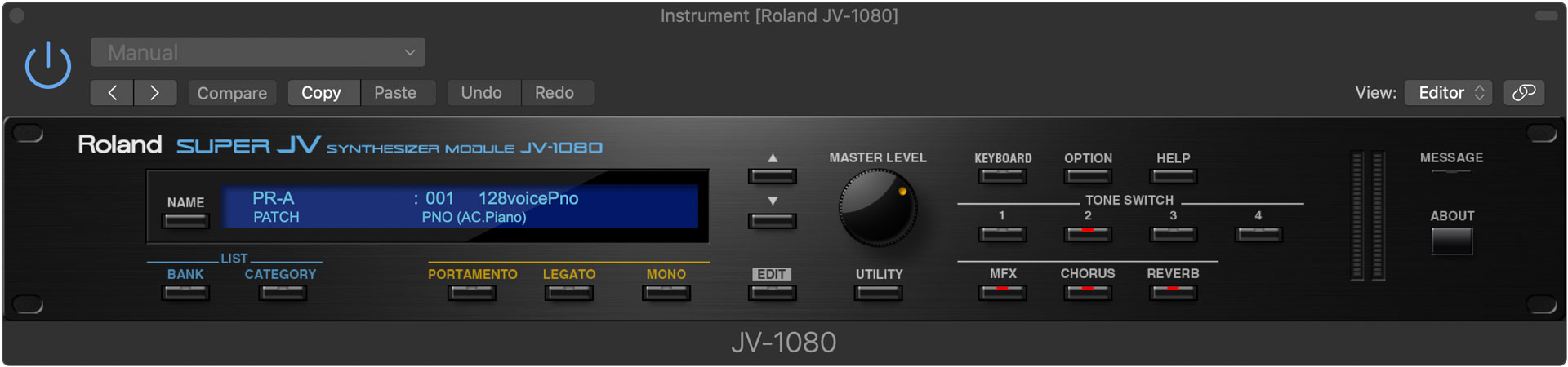 Roland JV-1080 in Roland Cloud.