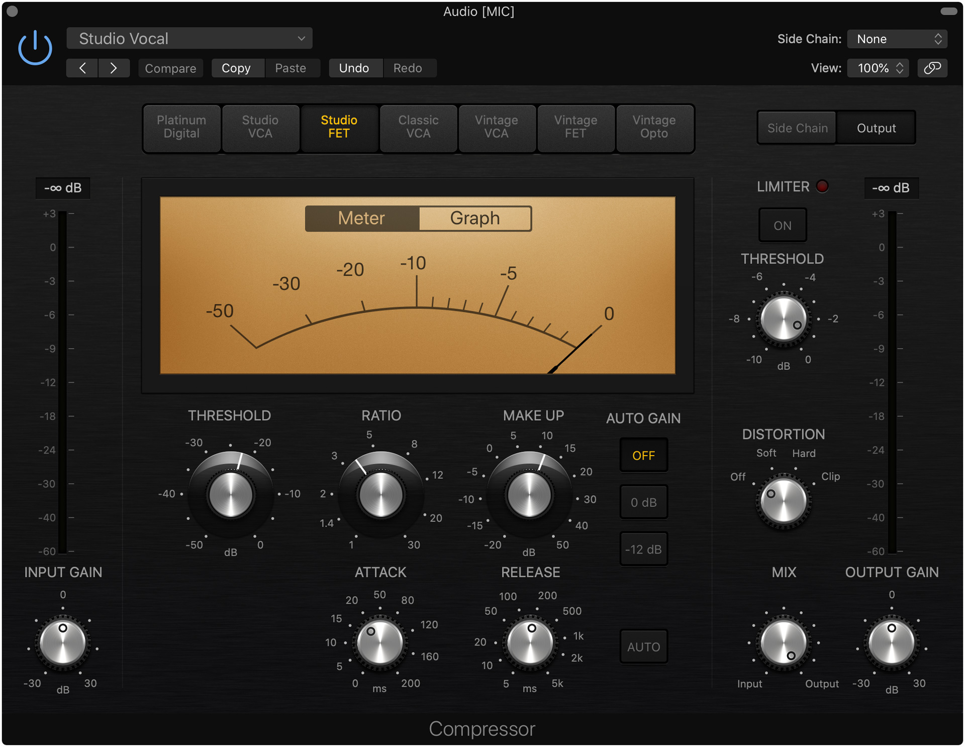 Add a compressor plugin in MainStage.