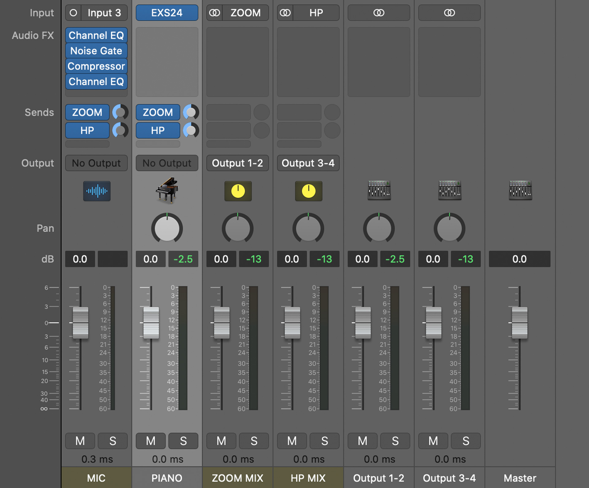 Add a software instrument channel strip in MainStage.