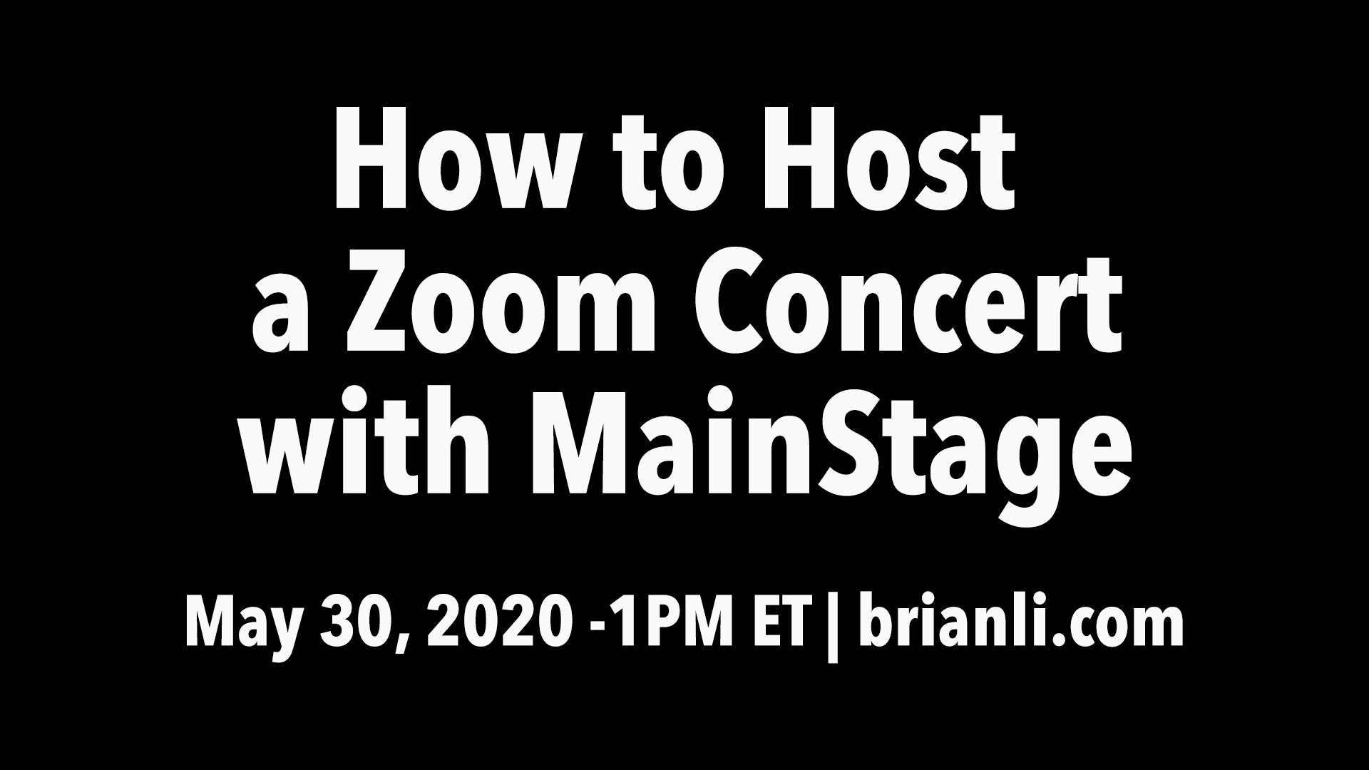 Live inar Host a Zoom Concert with MainStage