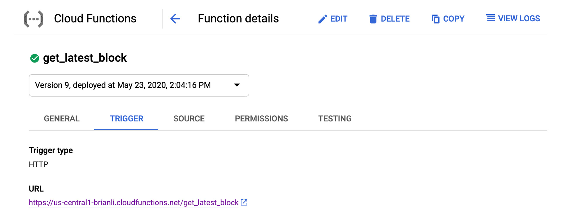 Create a serverless function on Google Cloud Functions to interact with the ICON blockchain.
