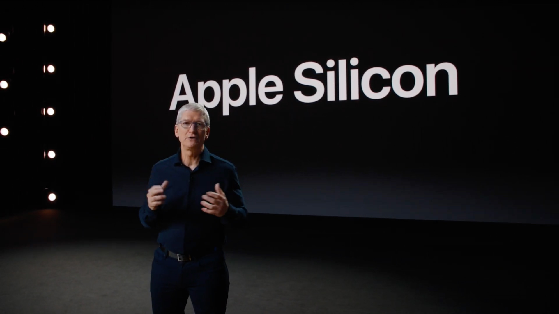 Tim Cook announcing Apple Silicon at WWDC 2020.