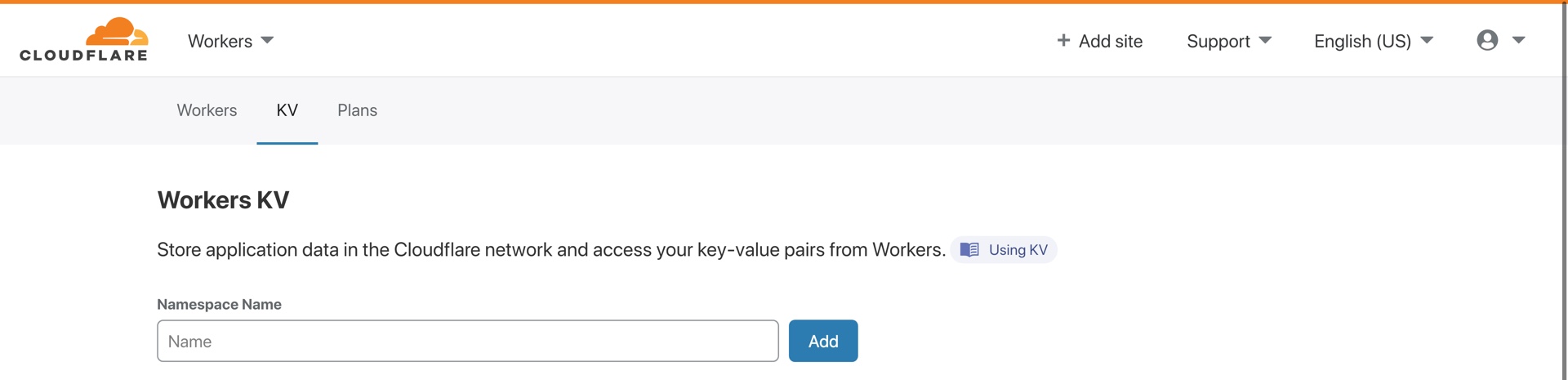 Create a Cloudflare Workers KV namespace for storing redirects.
