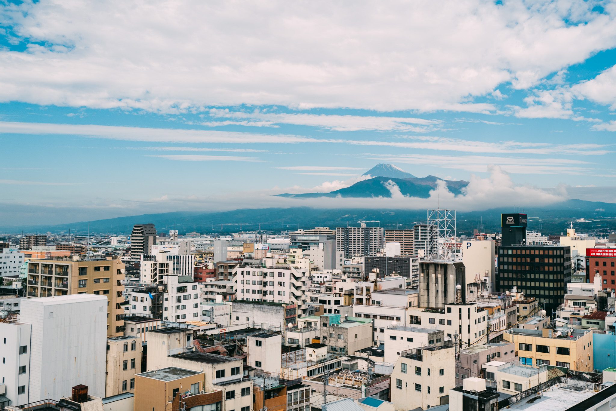 Mt. Fuji from our hotel in Numazu, Japan.