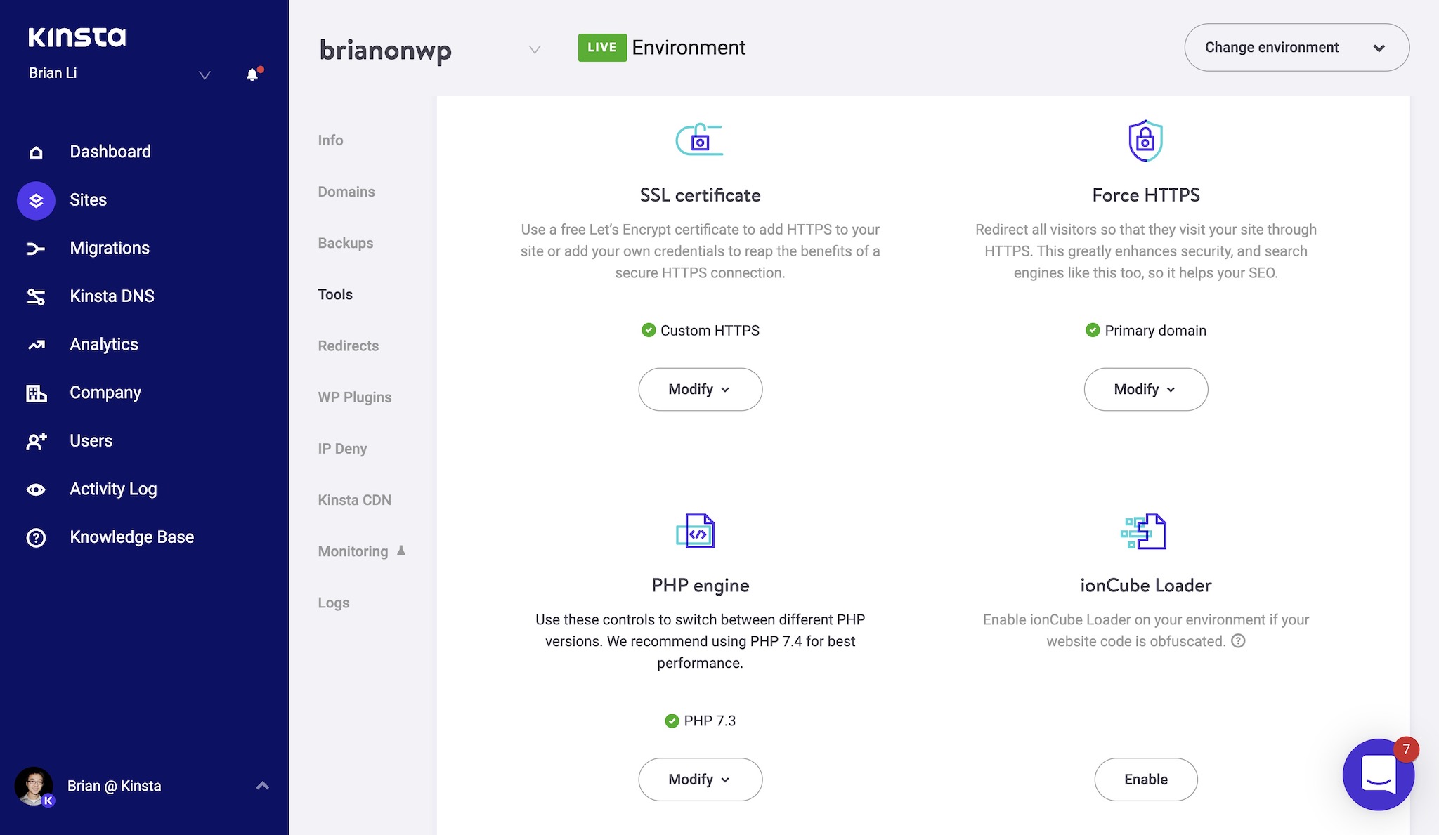 Kinsta has a "Force HTTPS" tool built into its dashboard.