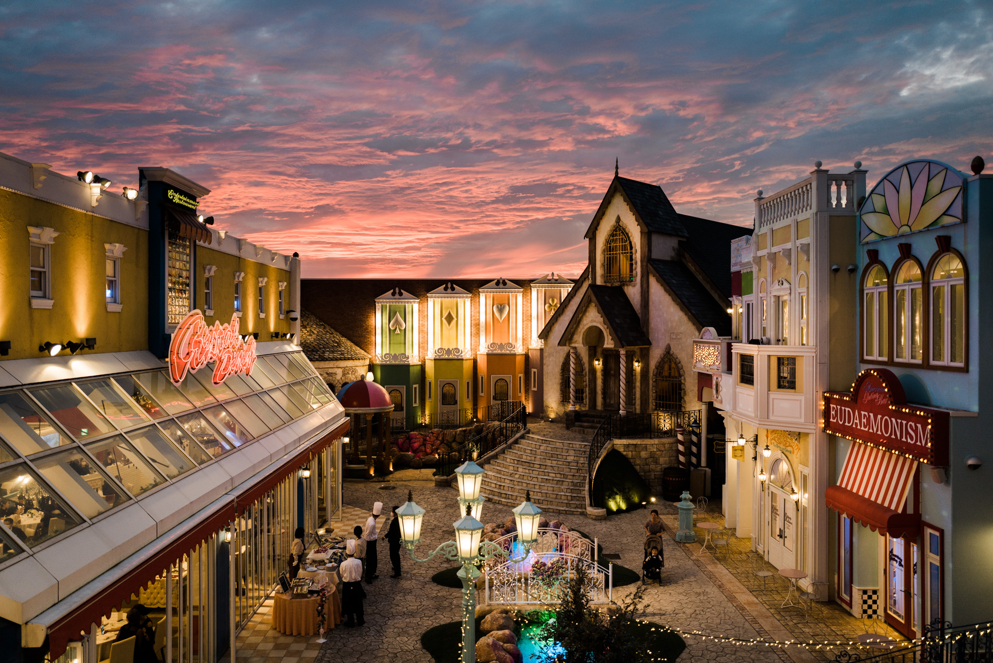 Sunset over the wedding venue in Numazu, Japan.